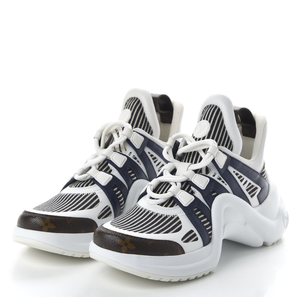 LOUIS VUITTON- Patent Monogram Stripe Archlight Sneakers